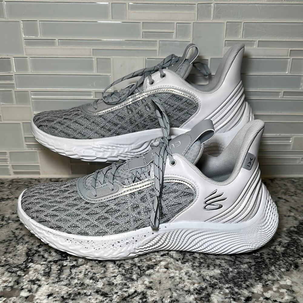 Under Armour Team Curry 9 White Gray Sneakers - 12.5